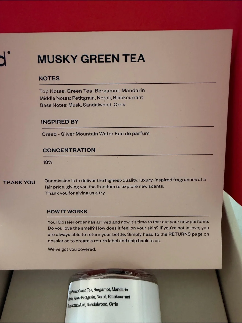 Dossier Musky Green Tea - Picture 2 of 3